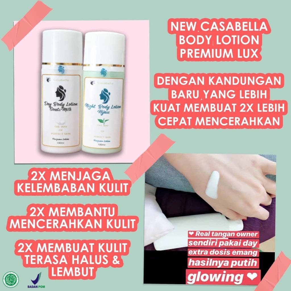 [BPOM] [TERMURAH] Lotion pemutih Badan/lotion greentea/lotion greentea HB GREENTEA BPOM BUMIL BUSUI AMAN &amp; Casabella Premium Lux