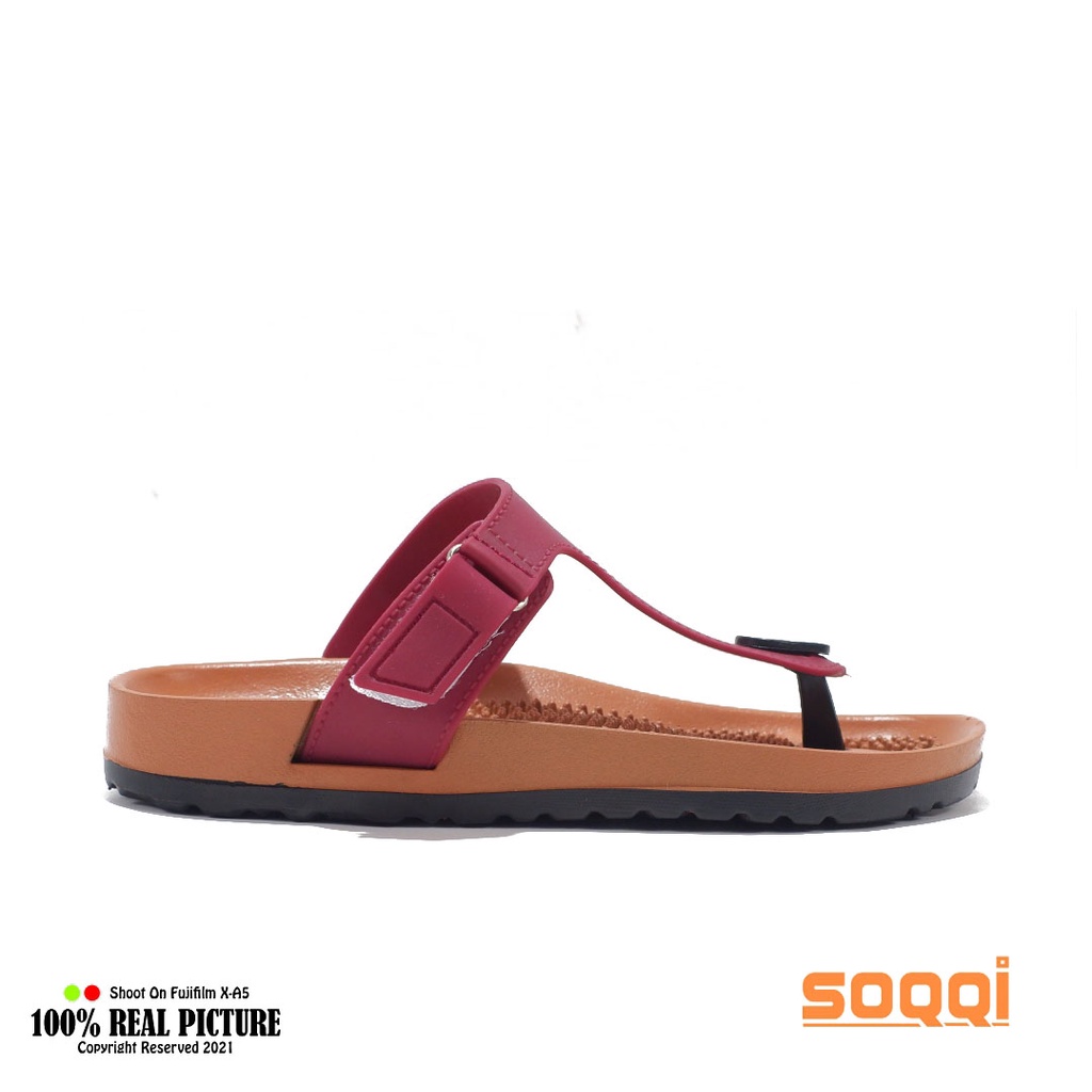 Sandal japit casual wanita dewasa import ori sendal jepit cewek perempuan branded Soqqi-Blnce 1305 1B duri kekinian promo keren cod murah 37-40