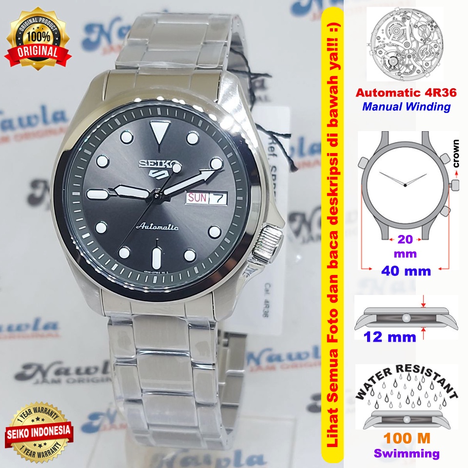 Seiko 5 Sports SRPE51K1 Automatic Grey Dial - Jam Tangan Pria SRPE51