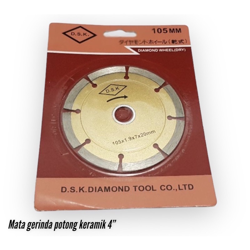 Mata gerinda potong keramik Dsk diamond wheel 4”