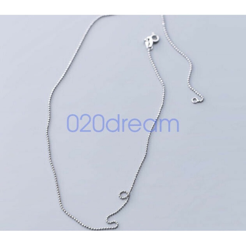 100% 925 Sterling Silver Kalung Gelang 1.0 Mm Bola Manik-manik Rantai 35-60CM Dicap Italia Tipis Manik Rantai