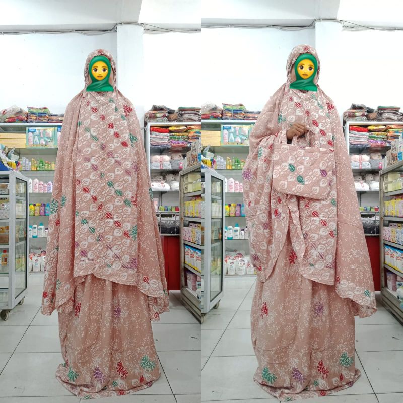 (GRATIS TAS) MUKENA CANTIK SANTUNG RAYON PREMIUM / BATIK CAP JUMBO ASLI PEKALONGAN / RAYON BALI / PERLENGKAPAN SHOLAT / ADEM BERKUALITAS