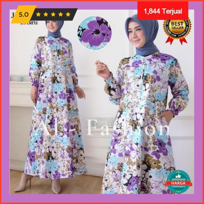 Gamis Syari-Gamis Wanita Terbaru-Gamis Motif Bunga-Baju Gamis Wanita - Orange Paling Murah