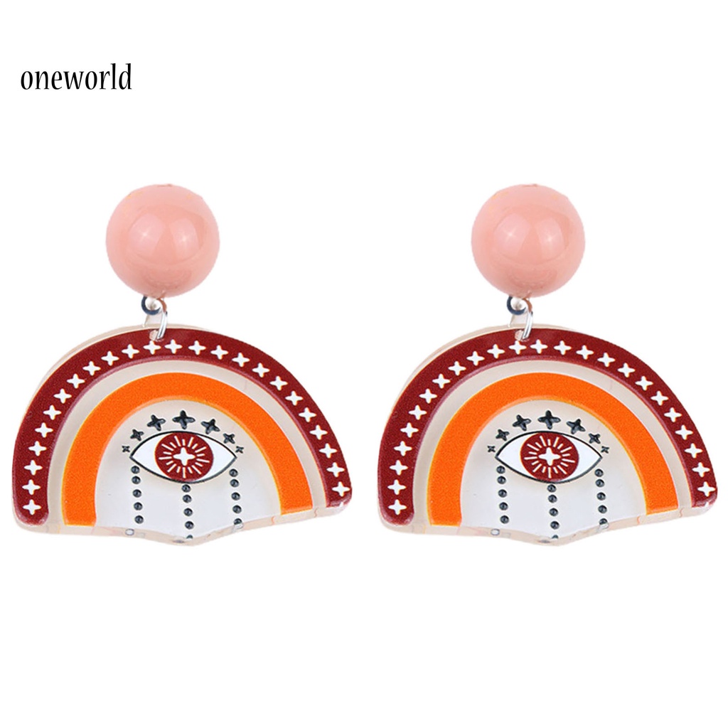 Oneworld Anting Gantung Model Awan Pelangi Bahan Akrilik Ringan Untuk Wanita