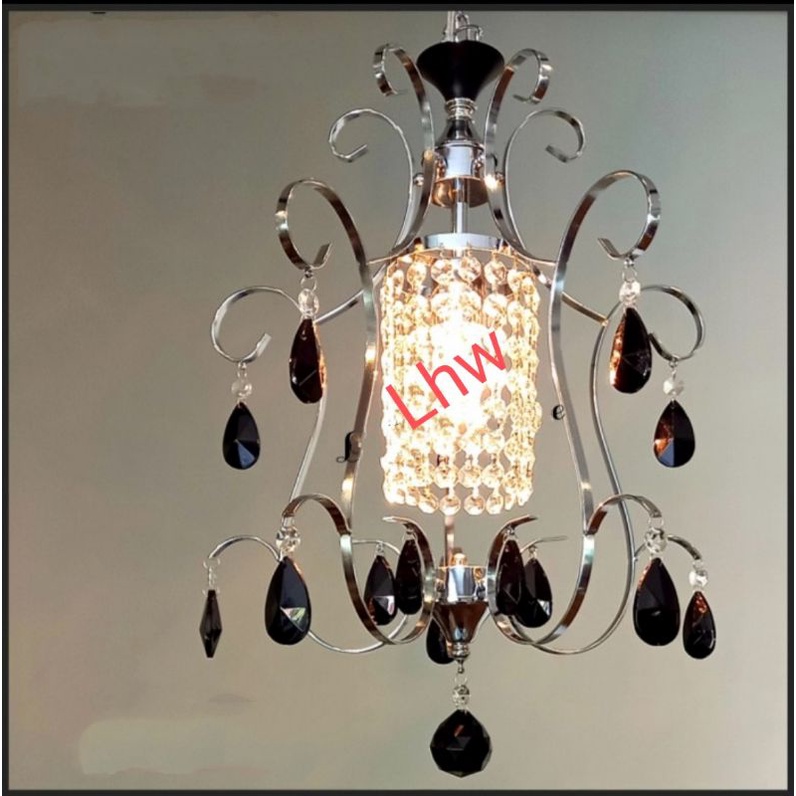 Lampu hias gantung minimalis kristal hitam 1 lampu dekorasi ruang tamu,ruang makan