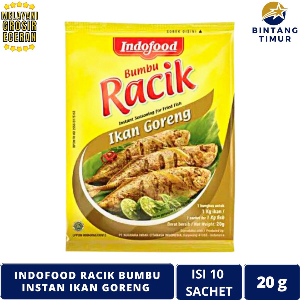 

INDOFOOD Racik Ikan Goreng Isi 10 Saset/20g Bumbu Instan Sachet - 1 Renceng