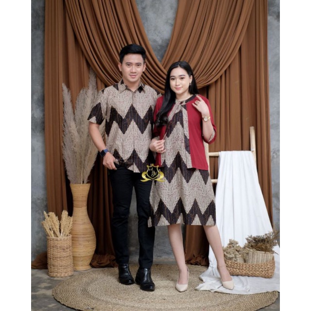 GROSIR BATIK COUPLE CP DRESS BOLERO