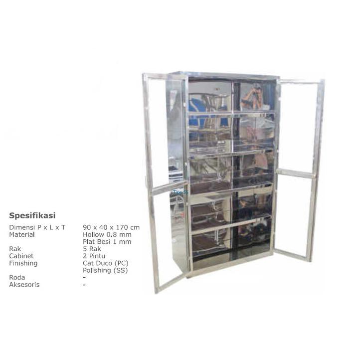 Kotak Obat - Lemari Obat 2 Pintu Stainless Steel - Lemari Instrumen