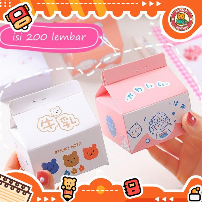 

populer] Sticky Notes Kemasan Susu Isi 200 Lembar Memo Notes Karakter MB0098