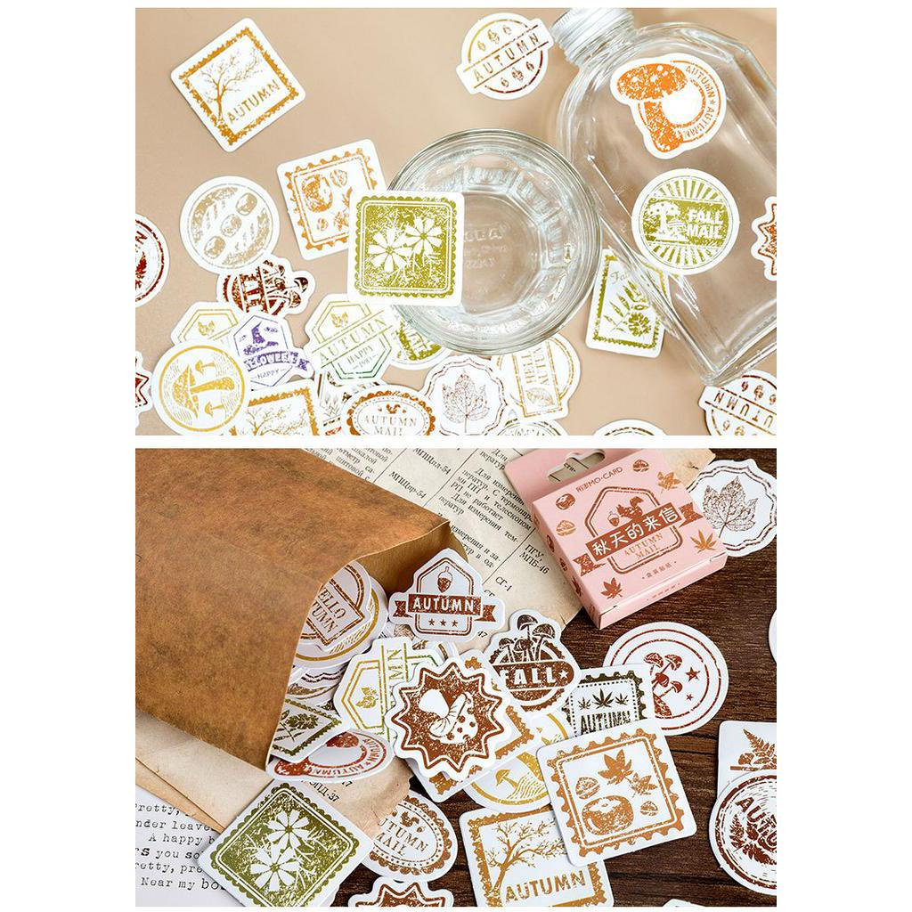 46pcs/set Stiker Motif Daun Kreatif Untuk Diary/Kantor/Kalender