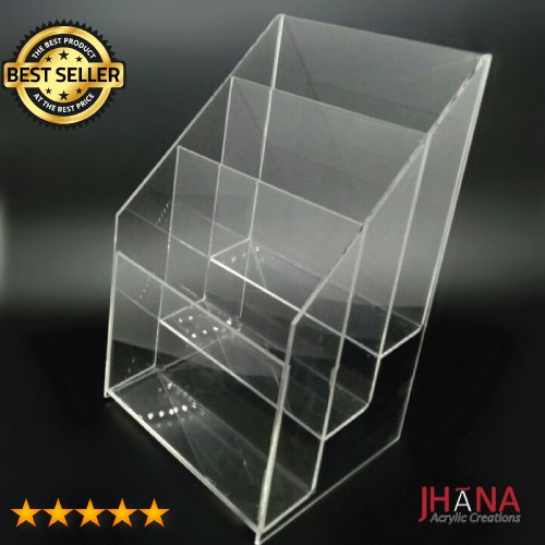 

Acrylic tempat brosur 3 susun Ukuran A5 TB40