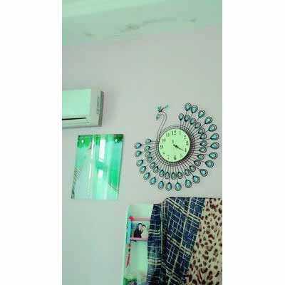 (BISA COD) RVOSTR  Jam Dinding Bulat Quartz Clock Diamond Peacock 53CM - H19