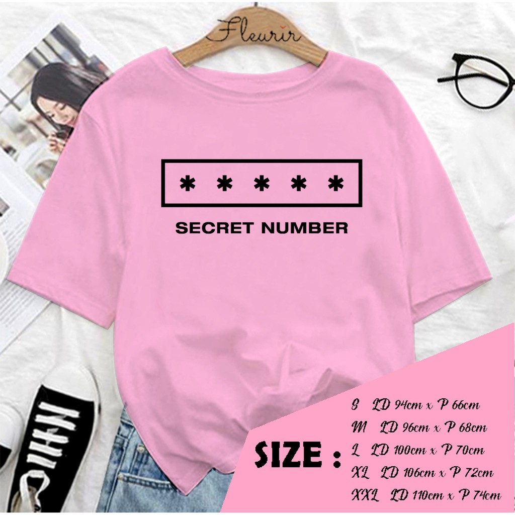 FLEURIR - SECRET NUMBER KAOS OVERSIZE KATUN KAOS WANITA DEWASA TUMBLR TEE UNISEX JUMBO