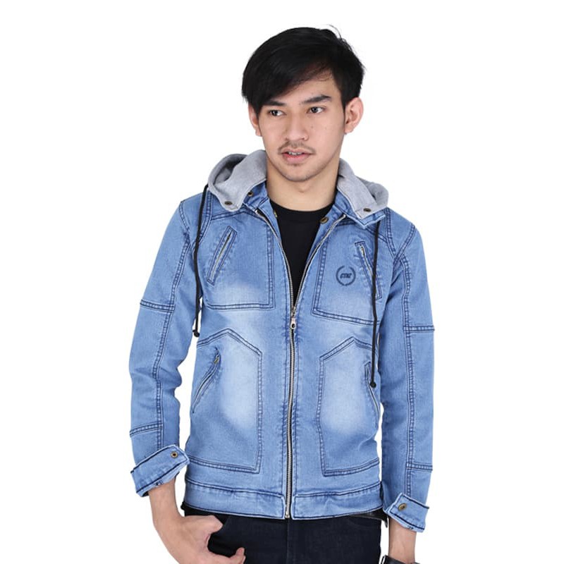 HOTSALE JAKET JEANS LEVIS PRIA HOODIE WARNA BIRU WASH CTNZ ORIGINAL KEREN