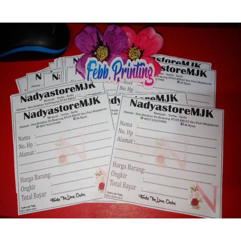 

label pengiriman custom