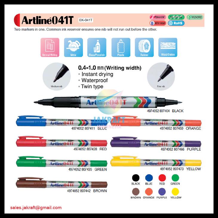 

Spidol Permanen Kecil Artline 2 In 1 Permanent Marker Ek-041T Anti Air Kode 1382