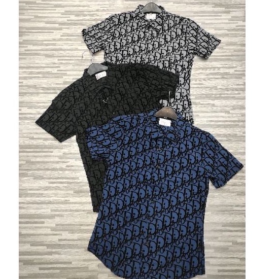 kemeja lengan pendek DIOR pria super bahan cotton stred slimfit adem