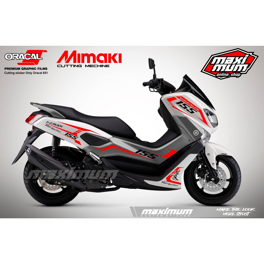 CUTTING STICKER NMAX PUTIH - STRIPING STIKER ORACAL MERAH NEW