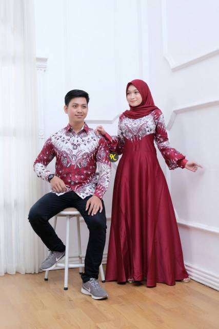 COUPLE GAMIS BATIK PUTRI MALU. ,COUPLE GAMIS MUSLIM ,GAMIS BATIK