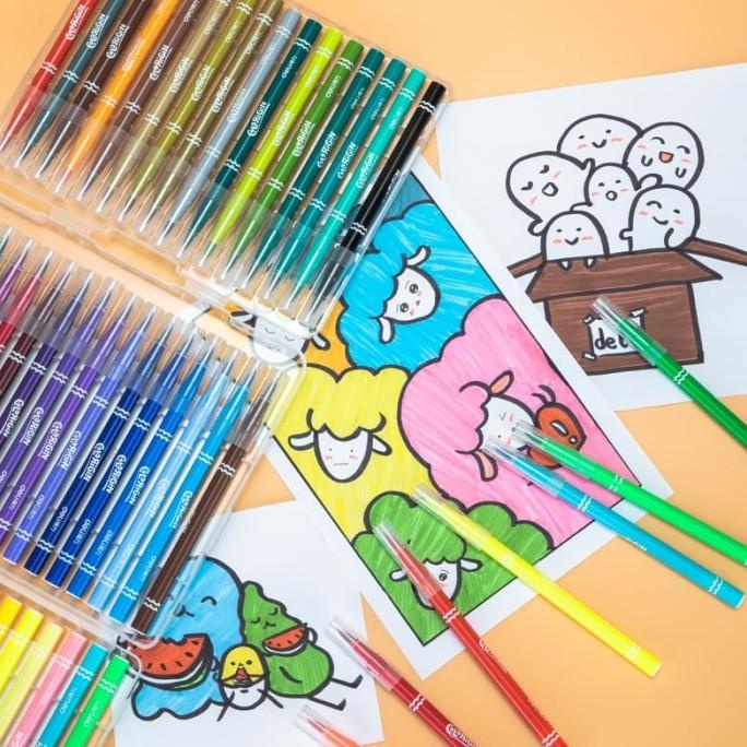 

(COD) Deli felt Pen Lembut,48 Warna ,Mudah Dibersihkan Dengan Air 70687