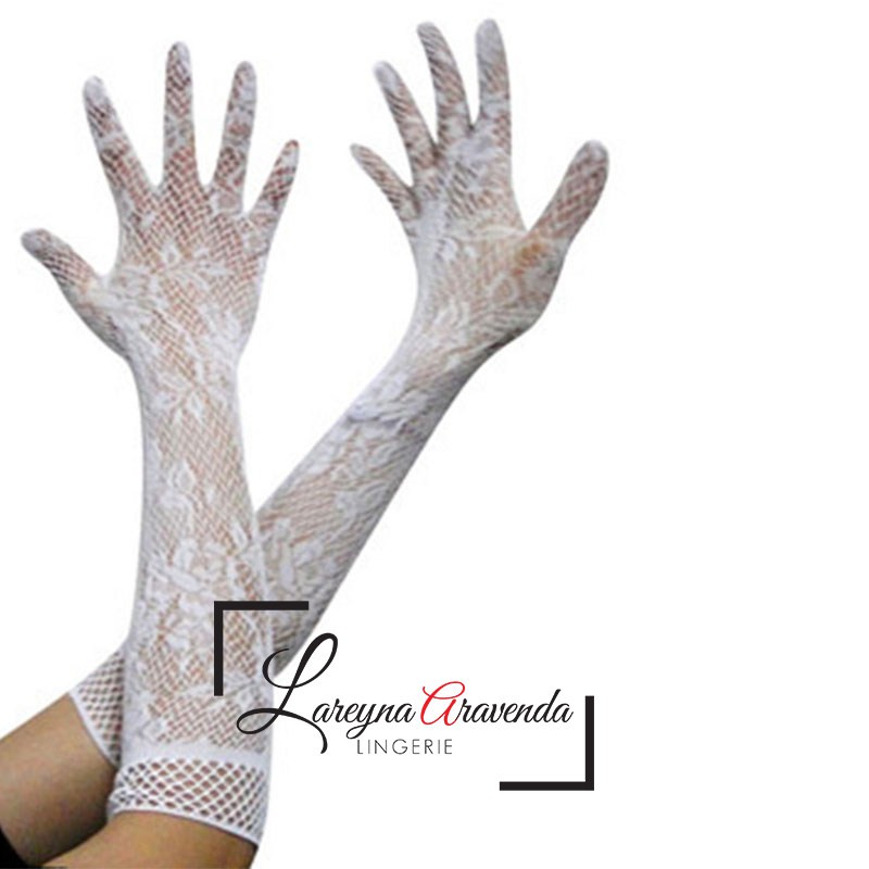Lareyna Aravenda Sarung Tangan Panjang Sexy Model Jaring Nilon Lace AL005
