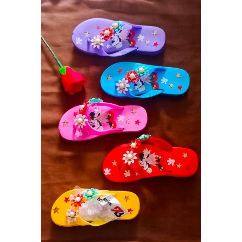 sandal anak selop anak cewek motif bunga pilon xy - 328