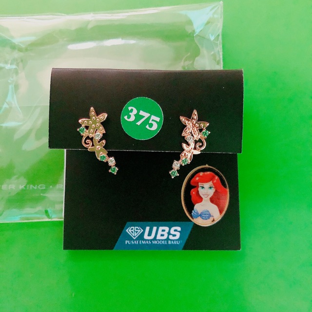 Anting Tusuk Giwang Hijau Princess Ariel Mermaid UBS 375