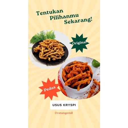 

KERIPIK USUS / KRIPIK USUS AYAM / KERIPIK USUS KILOAN ORI PEDAS 50 - 100 Gram / USUS AYAM KRISPI