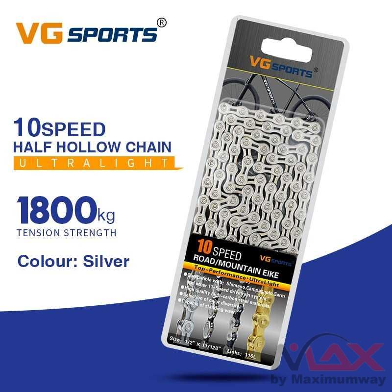 VG Sports Rantai Sepeda Bicycle Chain Half Hollow 8/9/10 Speed Warna Silver