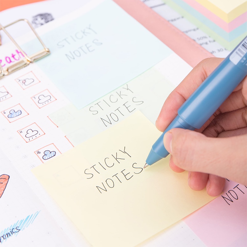 Deli Sticky Notes 100 Lembar Notepad Catatan Tempel 4 Warna 3 inci Dapat Digunakan Kembali Memo Notes