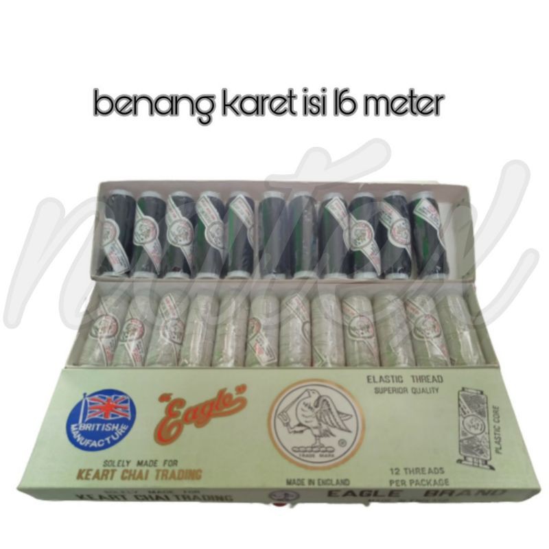 benang karet / karet benang elastis merk eagel isi 16 meter/roll