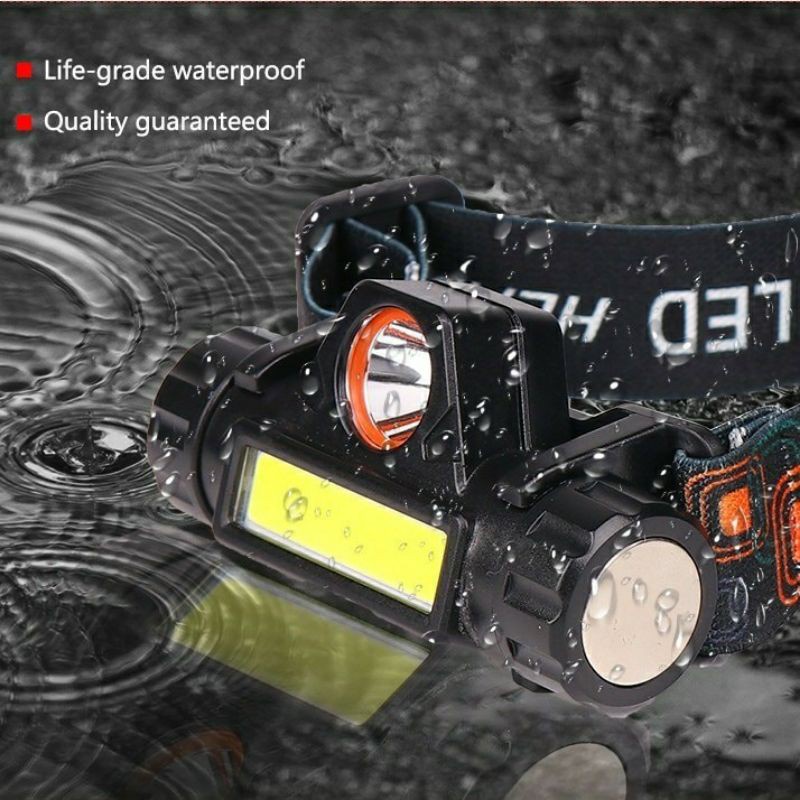 HEADLAMP COB RECHARGER SENTER KEPALA LED 2in1 Senter Kepala Multifungs