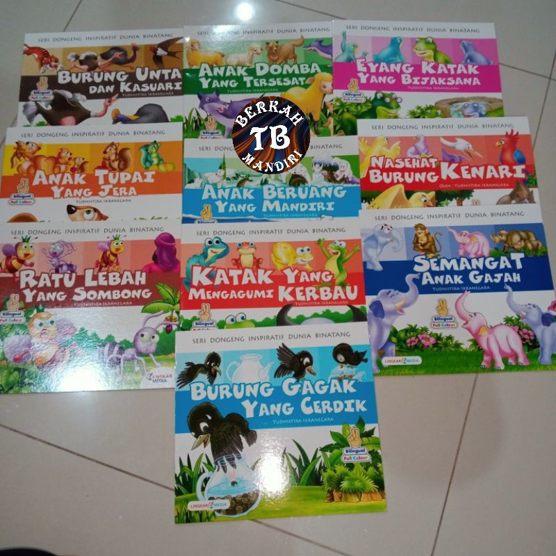 buku seri dongeng inspiratif dunia binatang, blingual full colour