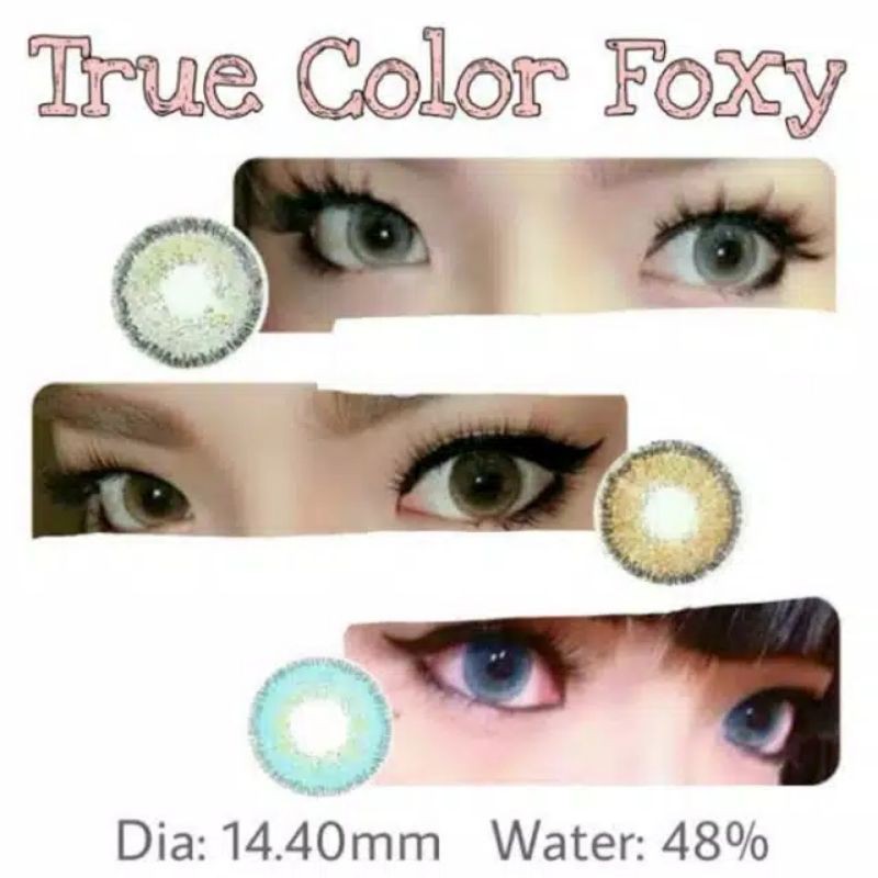 SOFTLENS TRUECOLOR FOXY TRUE COLOR NORMAL (GREY,BROWN,BLUE) mirip newbluk by IRISLAB