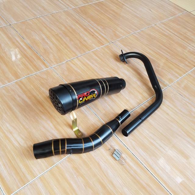 KNALPOT R9 H2 VIXION OLD PRO LINER HITAM MOTIF