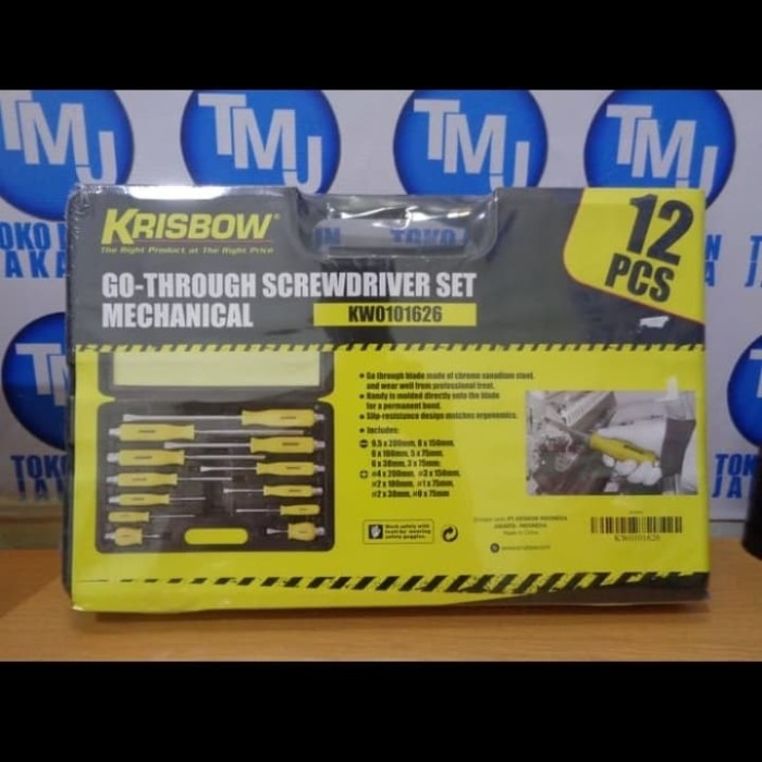 Krisbow Screwdriver Obeng Set Box 12 Pcs krisbow