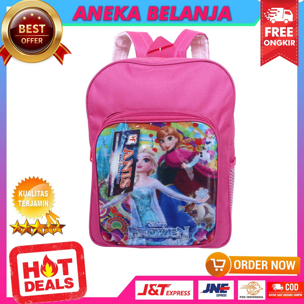 New Arrival Ransel Sekolah Mini Khusus Anak Cewek Gambar Frozen Trendy Lucu Pink Berkualitas Stylish