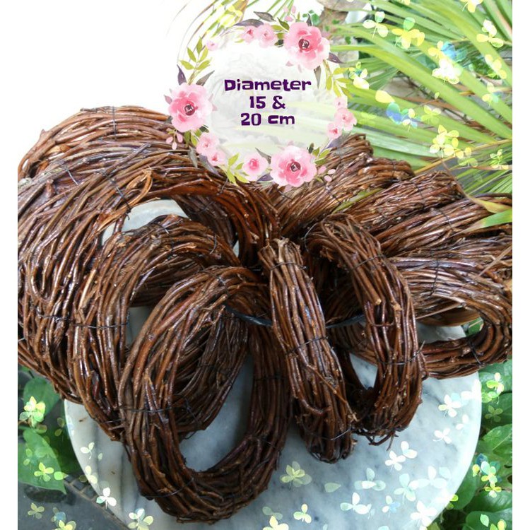 Unik D.20 Ranting Lingkaran/Wreath Twig/Ranting Lilit Rustic/Dekor Rustic terbaik