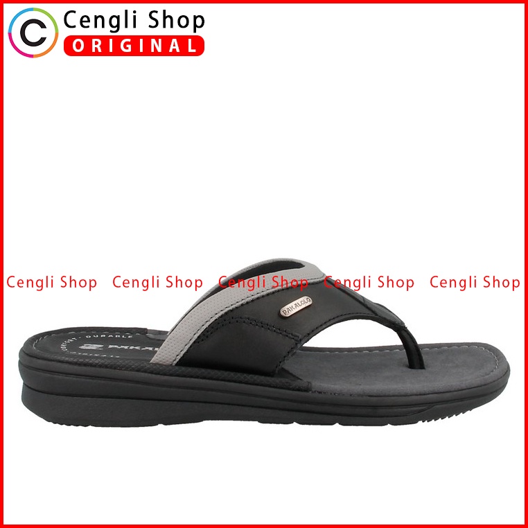 SANDAL JEPIT PAKALOLO PRIA ORIGINAL CASUAL KULIT ASLI HITAM PB13