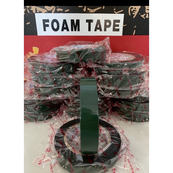 DOUBLE TAPE FOAM HIJAU 1 INCH ( 22 mm x 5 Meter) MURAH