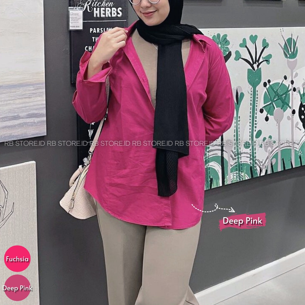 Kemeja Wanita Linen Oversize Olivia Shirt Linen Pocket