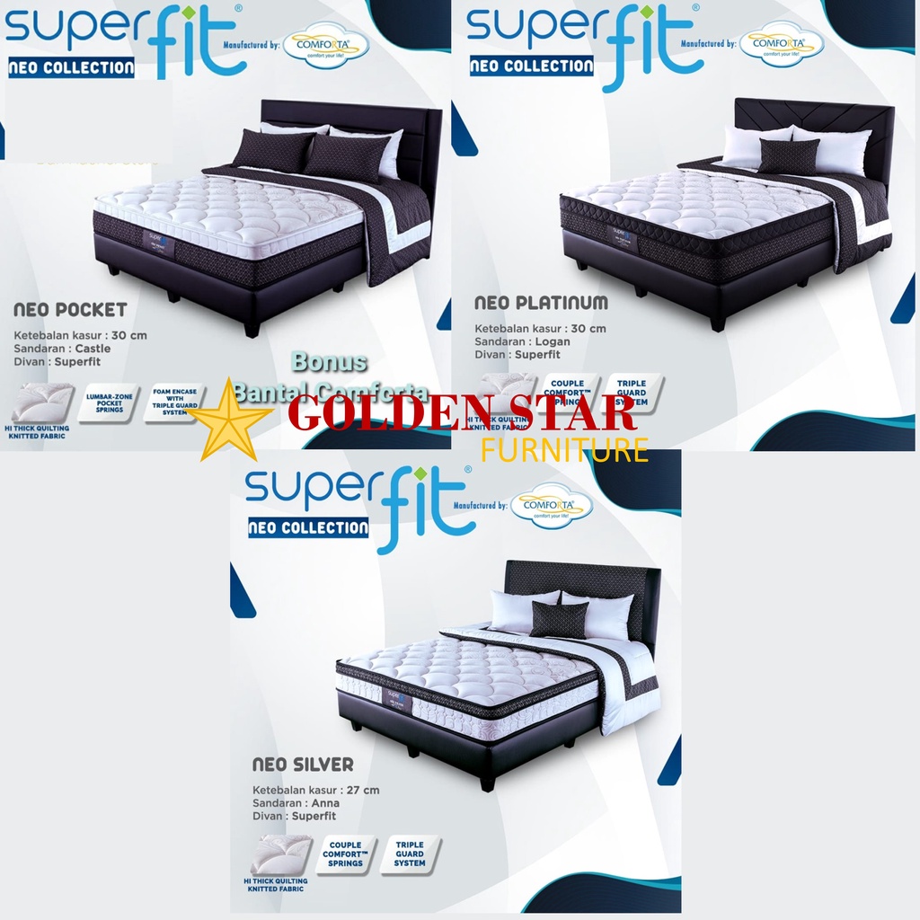 BED SET COMFORTA Superfit 180 x 200 spring bed 180x200 springbed Murah/SALE