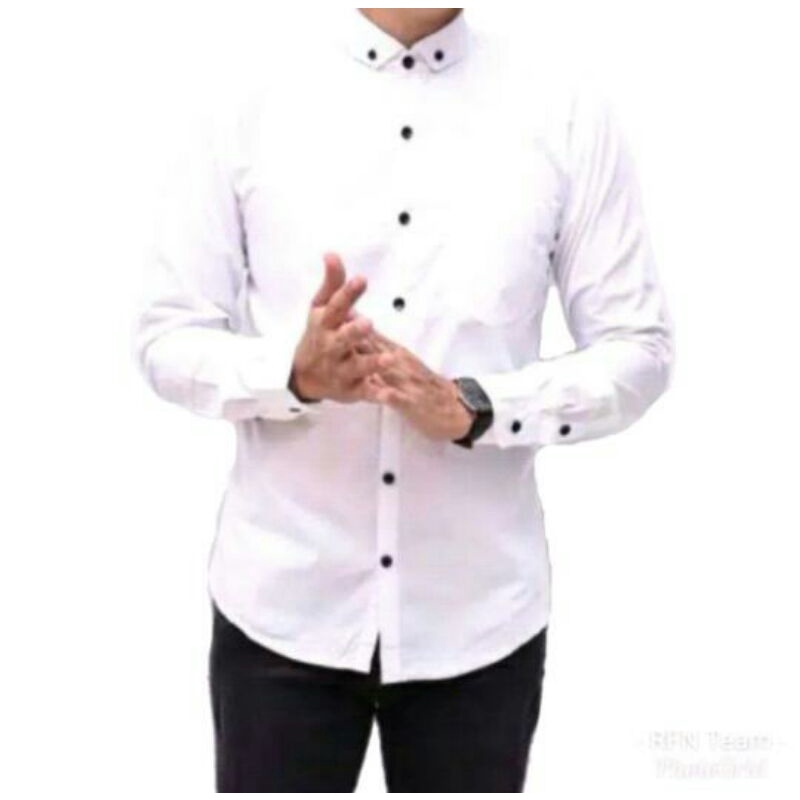 Kemeja pria polos slimfit lengan panjang (BIG SIZE)XL XXL 3XL 4XL 5XL