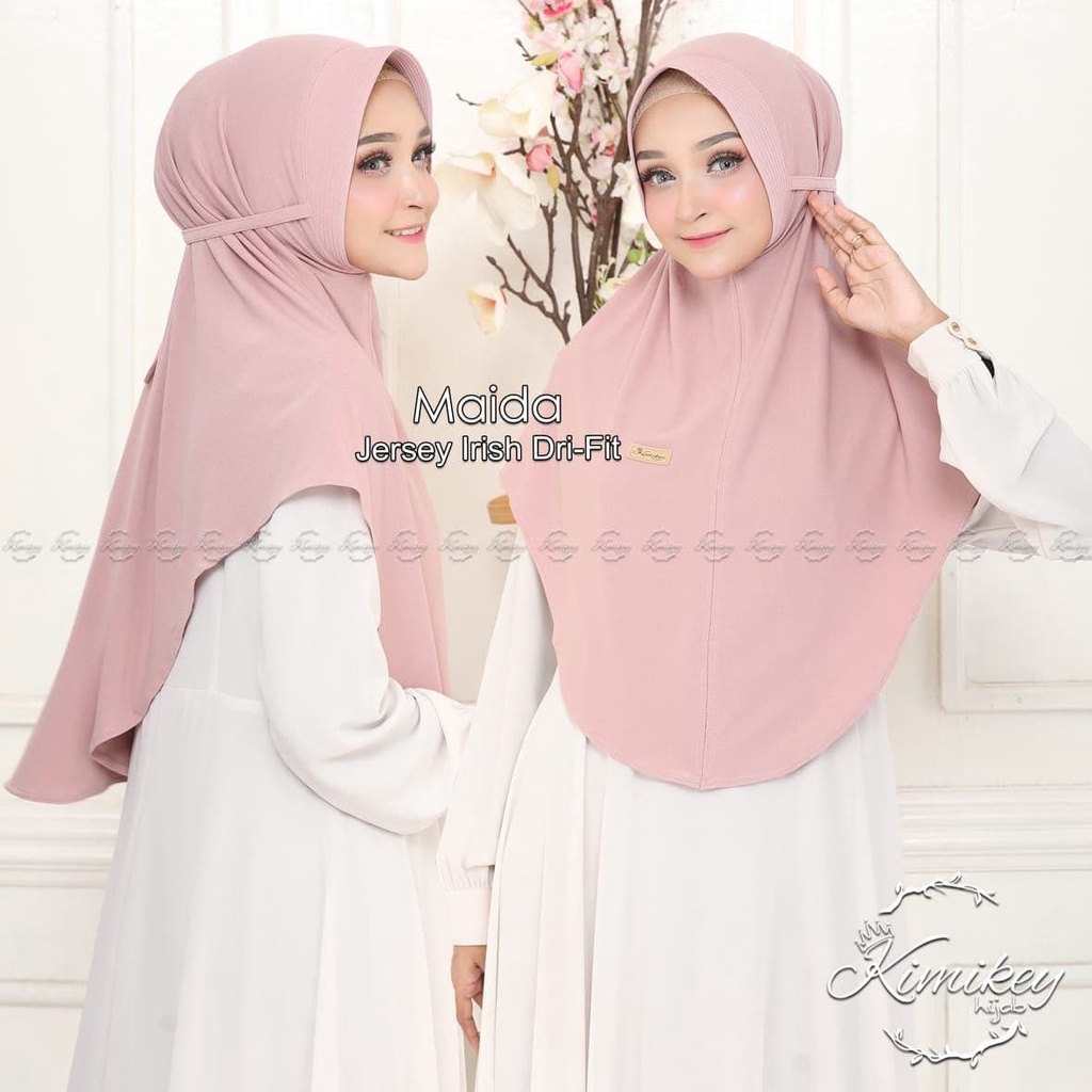 HIJAB INSTAN BERGO MAIDA ORIGINAL KIMIKEY JERSEY IRISH / KHIMAR MARYAM TALI CANTIK TERBARU MURAH ORI