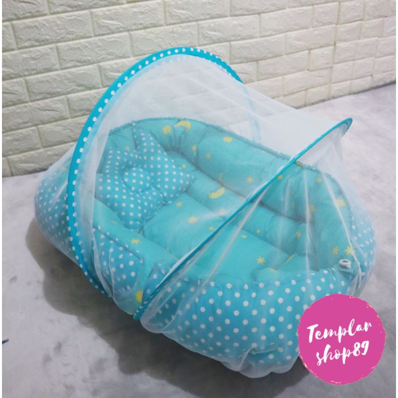 Paket Kasur Bayi kolam Kelambu Set Baru Lahir Murah | Produk Perlengkapn Tempat Tidur Baby KD