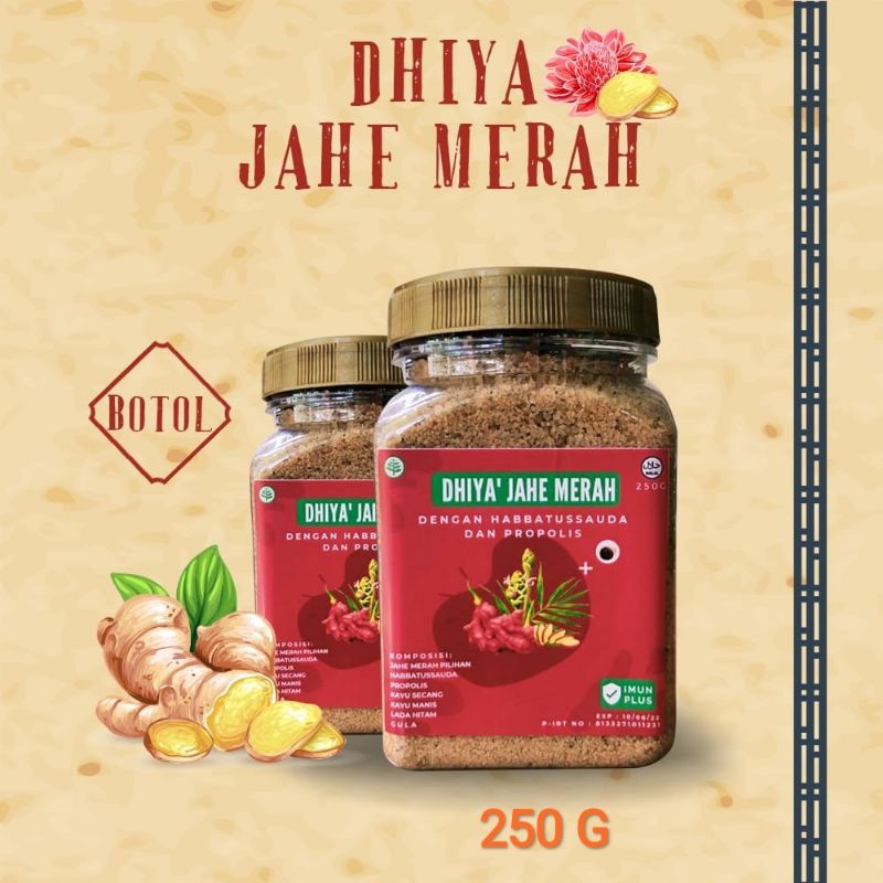 

Jahe merah habbatussauda & propolis / Habatusauda Jahe merah bubuk dhiya 250g