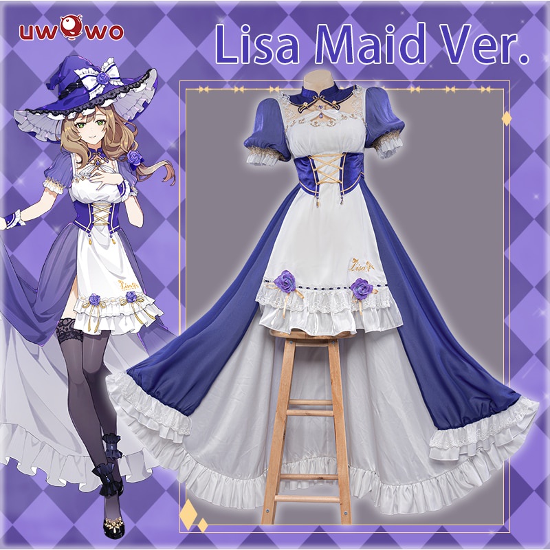 PREORDER UWOWO Exclusive Authorization Game Genshin Impact Cosplay Lisa Maid Costume Dress Cosplay C