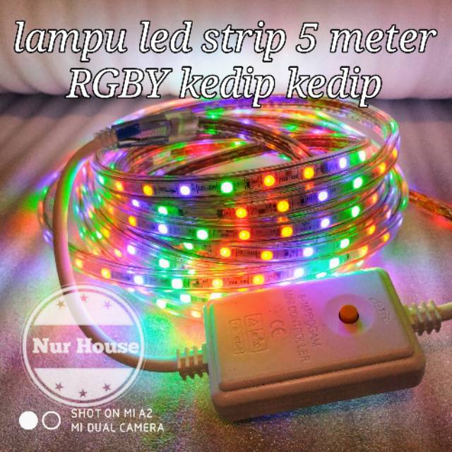 runing led strip selang warna warni kedip 5 meter