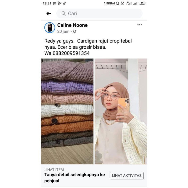 cardigan rajut crop kepang