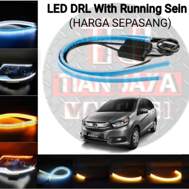 Lampu Alis Mobil New MOBILIO Waterproof LED DRL Headlamp Signal Sen 2 Warna Keren High Quality